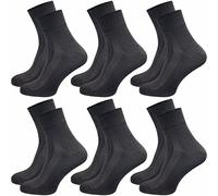 GAWILO Calzini benessere da donna (6 paia), senza elastico in vita e senza cuciture, calze venose con elastico e zone di carico rinforzate, Nero , 39-42