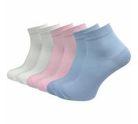 GAWILO Calzini da donna Quarter in 100% puro cotone (6 paia | 10 paia) | Piedini senza cuciture pressanti sulle dita dei piedi, Tonalità pastello | 6 paia, 35-38