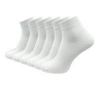 GAWILO Calzini da donna Quarter in 100% puro cotone (6 paia | 10 paia) | Piedini senza cuciture pressanti sulle dita dei piedi, Bianco | 6 paia, 39-42