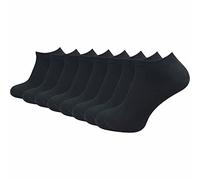 GAWILO Calzini da ginnastica da uomo e da donna, in 100% puro cotone (8 paia), corti e sottili, senza cuciture pressanti sulle dita dei piedi, rinforzati e traspiranti, Nero , 47/50 cm