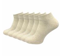 GAWILO Calzini da ginnastica da uomo in 100% puro cotone (6 paia | 10 paia) | piedi corti e sottili | senza cuciture pressanti sulle dita dei piedi, Beige | 6 paia, 47-50