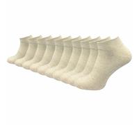 GAWILO Calzini da ginnastica da uomo in 100% puro cotone (6 paia | 10 paia) | piedi corti e sottili | senza cuciture pressanti sulle dita dei piedi, Beige | 10 paia, 43-46