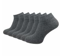 GAWILO Calzini da ginnastica da uomo in 100% puro cotone (6 paia | 10 paia) | piedi corti e sottili | senza cuciture pressanti sulle dita dei piedi, Grigio | 6 paia, 47-50