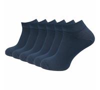 GAWILO Calzini da ginnastica da uomo in 100% puro cotone (6 paia | 10 paia) | piedi corti e sottili | senza cuciture pressanti sulle dita dei piedi, Blu | 6 paia, 47-50