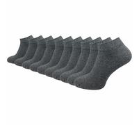 GAWILO Calzini da ginnastica da uomo in 100% puro cotone (6 paia | 10 paia) | piedi corti e sottili | senza cuciture pressanti sulle dita dei piedi, Grigio | 10 paia, 47-50