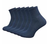 GAWILO Calzini da tennis da donna (6 paia) | Calzini sportivi in 80% cotone con suola imbottita | senza cuciture pressanti sulle dita dei piedi, Blu, 39-42