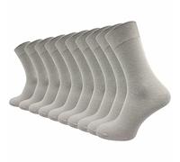 GAWILO Calzini in 100% cotone (10 paia) | Senza cuciture pressanti, con elastico confortevole per le vene, calzini in cotone per uomo e donna, grigio chiaro, 43-46