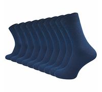 GAWILO Calzini in 100% cotone (10 paia) | Senza cuciture pressanti, con elastico confortevole per le vene, calzini in cotone per uomo e donna, Blu, 43-46