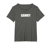 Gawky - Tipografia Parola Divertente Maglietta, Donna Plus-Size, Asfalto, 1X