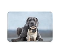 gawuoab Cane Corso Dogs Pug Friendship Concepts, zerbino antiscivolo lavabile per interni, 24"x16", tappetino per porta d'ingresso, tappeti da bagno