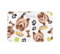 gawuoab Cane sorridente Yorkshire Terrier, zerbino antiscivolo lavabile per interni, 24"x16", tappetino per porta d'ingresso, tappetino per bagno