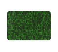 gawuoab Codice informatico decimale verde programmatore, zerbino antiscivolo lavabile per interni, 24"x16", tappetino per porta d'ingresso, tappetino da bagno