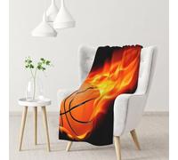 gawuoab Coperte morbide e accoglienti con scritta Flying Basketball On Fire in flanella per divano