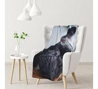 gawuoab Coperte morbide e accoglienti per cani neri, centro commerciale per bulldog francesi, coperte di flanella per divano