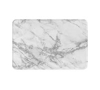 gawuoab Elegante zerbino per porta d'ingresso, antiscivolo, lavabile, in marmo bianco, grigio, argento e glitter, 24"x16", tappetino per bagno