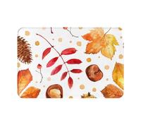 gawuoab Foglia botanica autunnale, zerbino antiscivolo lavabile per interni, 24"x16", tappetino per porta d'ingresso, tappetino per bagno