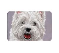 gawuoab Simpatico cane West Highland Terrier stampato, zerbino antiscivolo lavabile per interni, 24"x16", tappetino per porta d'ingresso, tappetino per bagno