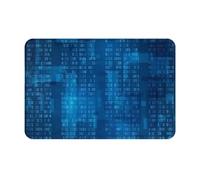 gawuoab Zerbino per ingresso, tappetino da bagno, antiscivolo, lavabile, per interni, codice binario programmatore blu, 24"x16"