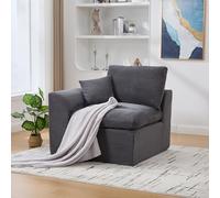 GAWYOEX Divano singolo a corda, 101 x 102,5 x 84 cm, piccolo divano con cuscini generosi, può essere combinato con un divano a 2 posti, lounge e camera da letto (grigio)