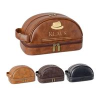 gawysbm Uomo Beauty Case da Viaggio, Beauty case da uomo personalizzato, Personalizzata Borsa da Toilette in Pelle, Idee Regalo per Papà, Madre, Amore, Amico, Regali Personalizzati Unici