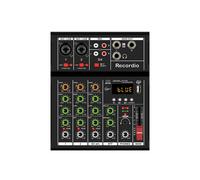 GAX-A4 Console DJ Digitale Portatile Professionale con Bordo Mixer USB Mixer Audio un 4 Canali per Canto Dal Vivo Nero