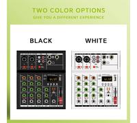 GAX-A4 Console DJ digitale portatile professionale con mixer USB Border Live Singing Mixer audio a 4 canali Nero