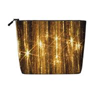 GaxfjRu AkeUp - Trousse da viaggio con paillettes dorate, con cerniera, organizer per trucchi da donna, nero, taglia unica, Nero , Taglia unica