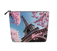GaxfjRu akeUp - Trousse da viaggio con stampa a olio con Torre Eiffel di Parigi, borsa da toeletta con cerniera, organizer per trucchi da donna, nero, taglia unica, Nero , Taglia unica