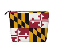 GaxfjRu AkeUp - Trousse da viaggio con stampa bandiera del Maryland con cerniera, organizer per trucchi da donna, nero, taglia unica, Nero , Taglia unica