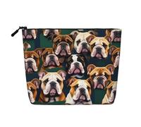 GaxfjRu AkeUp - Trousse da viaggio con stampa di bulldog inglese, borsa da toeletta con cerniera, organizer per trucchi da donna, nero, taglia unica, Nero , Taglia unica