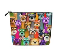 GaxfjRu AkeUp - Trousse da viaggio con stampa di cani Schnauzer a olio, borsa da toilette con cerniera, organizer per trucchi da donna, nero, taglia unica, Nero , Taglia unica