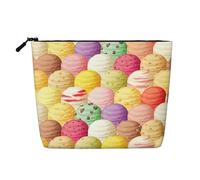 GaxfjRu akeUp - Trousse da viaggio con stampa gelato, borsa da toilette con cerniera, organizer per trucchi da donna, nero, taglia unica, Nero , Taglia unica