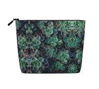 GaxfjRu AkeUp - Trousse da viaggio con stampa grassa verde, borsa da toeletta con cerniera, organizer per trucchi da donna, nero, taglia unica, Nero , Taglia unica