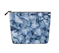 GaxfjRu AkeUp - Trousse da viaggio con stampa marmorizzata blu scuro, borsa da toeletta con cerniera, organizer per trucchi da donna, nero, taglia unica, Nero , Taglia unica