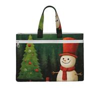 GaxfjRu Albero di Natale Stampa Pupazzo di Neve Tote Bag Canvas Laptop Bag per le Donne Casual Borse da lavoro per Viaggi, Ufficio, College