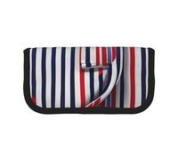 GaxfjRu Astuccio in tela a pois rosso blu bianco grigio a righe per matite organizzato per picnic e uso quotidiano, astuccio per trucchi, portapenne
