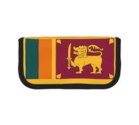 GaxfjRu Astuccio in tela con bandiera dello Sri Lanka a pois, per picnic e uso quotidiano, astuccio per trucchi, portapenne