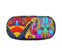 GaxfjRu Astuccio per matite e penne con stampa di chitarre acustiche a colori, grande capacità, per casa, università, ufficio, organizer per adulti Studen