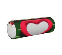 GaxfjRu Astuccio rotondo in ecopelle con scritta "Love" per San Valentino, per penne, matite, pennarelli, piccoli oggetti con cerniera in metallo e pelle, Oro, Taglia unica, Porta carte