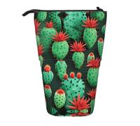 GaxfjRu Astuccio telescopico portatile con molti piccoli cactus, con stampa artistica, organizer con scomparti multipli, per strumenti di scrittura e accessori
