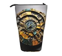 GaxfjRu Astuccio telescopico portatile con stampa artistica, organizer con scomparti multipli, per strumenti di scrittura e accessori