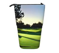 GaxfjRu Astuccio telescopico portatile con stampa campo da golf, organizer con scomparti multipli, per strumenti di scrittura e accessori