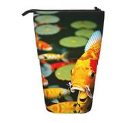 GaxfjRu Astuccio telescopico portatile con stampa di carpa giapponese, organizer con scomparti multipli, per strumenti di scrittura e accessori