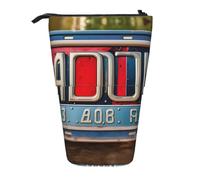 GaxfjRu Astuccio telescopico portatile con stampa di immagini antiche, organizer con scomparti multipli, per strumenti di scrittura e accessori