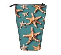 GaxfjRu Astuccio telescopico portatile con stampa di stelle marine, organizer con scomparti multipli, per strumenti di scrittura e accessori