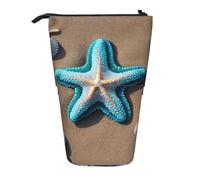 GaxfjRu Astuccio telescopico portatile con stampa di stelle marine sulla spiaggia, organizer con scomparti multipli, per strumenti di scrittura e accessori