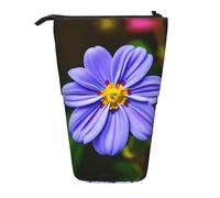 GaxfjRu Astuccio telescopico portatile con stampa floreale viola, organizer con scomparti multipli, per strumenti di scrittura e accessori