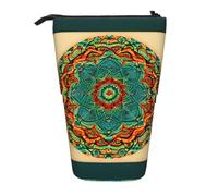 GaxfjRu Astuccio telescopico portatile con stampa mandala, organizer con scomparti multipli, per strumenti di scrittura e accessori