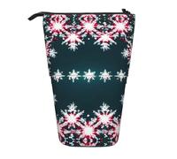 GaxfjRu Astuccio telescopico portatile con stampa Merry Christmas, organizer con scomparti multipli, per strumenti di scrittura e accessori