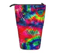 GaxfjRu Astuccio telescopico portatile con stampa tie dye, organizer con scomparti multipli, per strumenti di scrittura e accessori